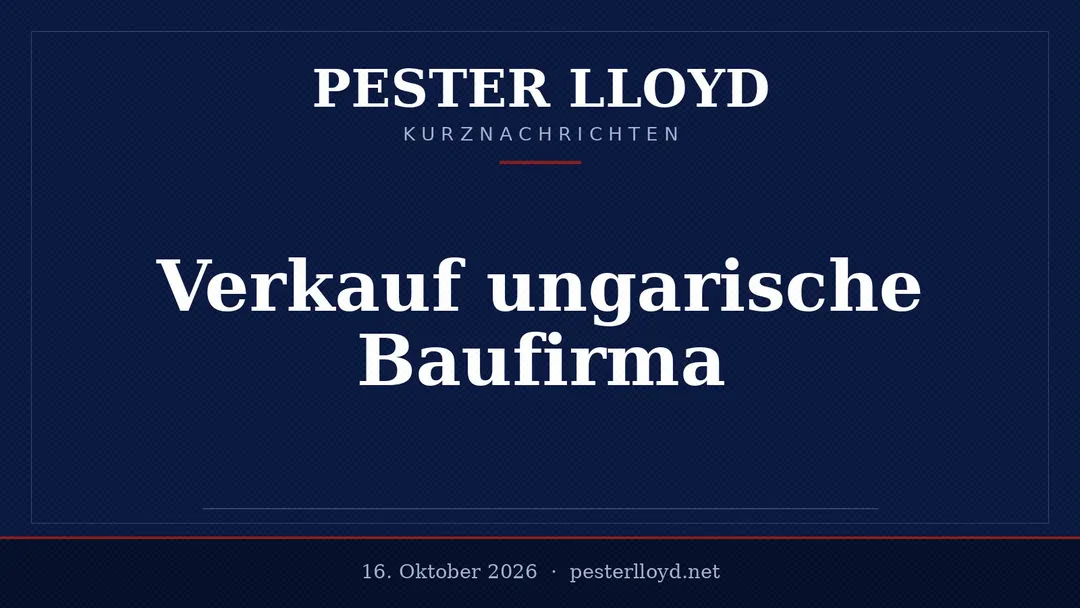 Mészáros Lőrinc verkauft V-Híd an österreichische PORR - Strategische Neuausrichtung