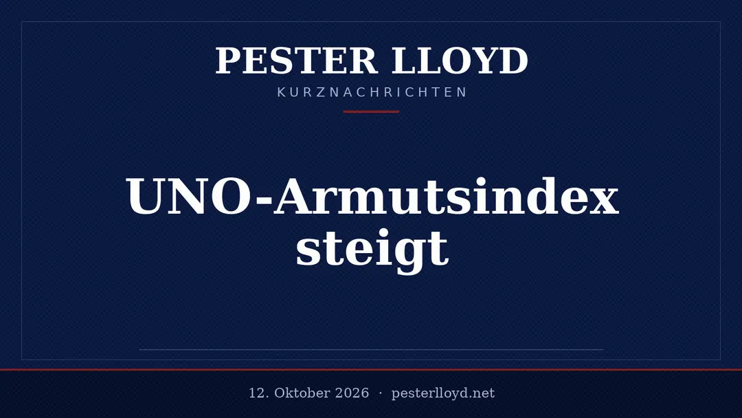 UNO-Armutsindex steigt erstmals seit 2010 - Alarmierende globale Entwicklung